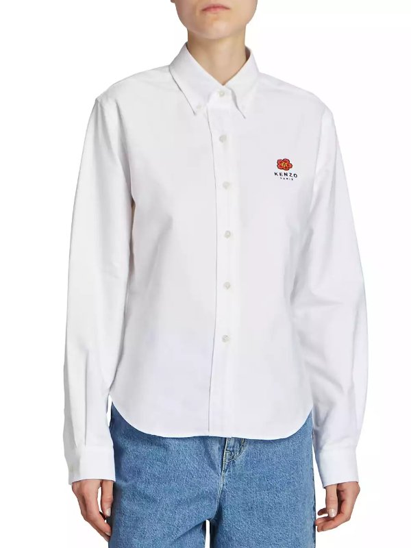 Crest Logo Slim-Fit Oxford Shirt
