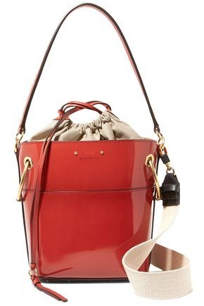 Roy small glossed-leather bucket bag