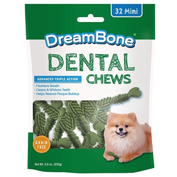 Dental Chews Rawhide Free Toothbrush Treat for Dogs, for Fresh Breath and Clean Teath