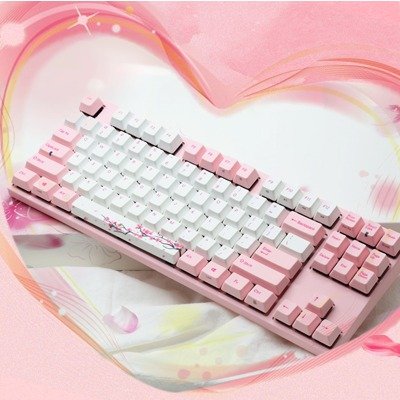 机械键盘VA87M VA108M樱花粉色cherry茶轴静音红轴