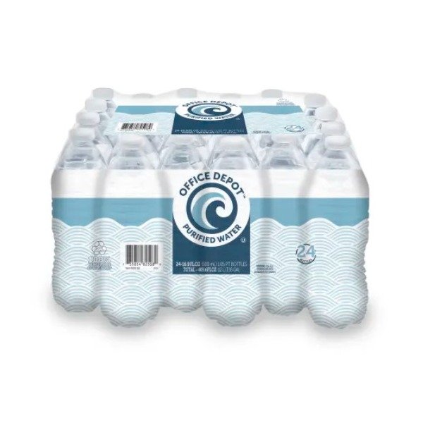 Office Depot Purified Water, 16.9 Oz, Case Of 24 Bottles