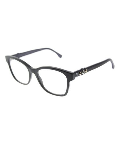 Black Stud-Accent Oval Eyeglasses