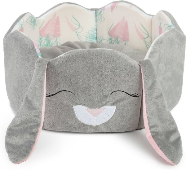 Bunny Cuddler Bolster Cat & Dog Bed, Gray - Chewy.com