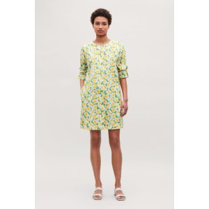 KNOT-DETAILED PRINTED DRESS - Green - Dresses - COS 