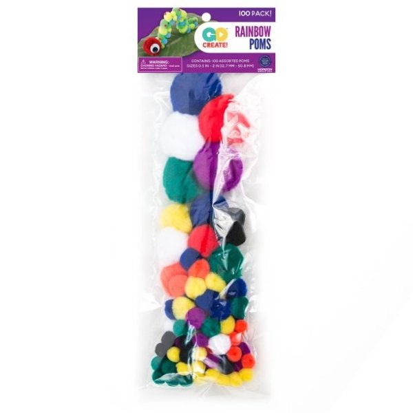 Go Create Rainbow Assorted Color Fuzzy Sticks, 100 Ct.