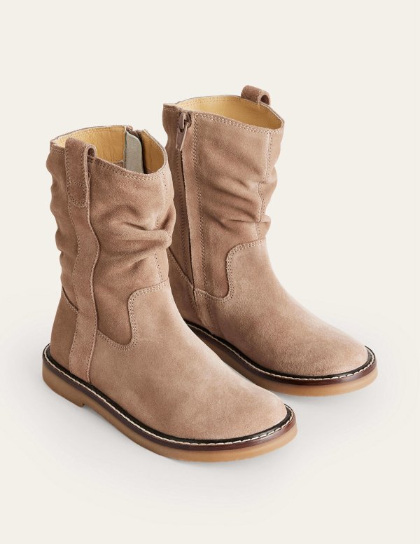 Slouch Suede BootsTaupe