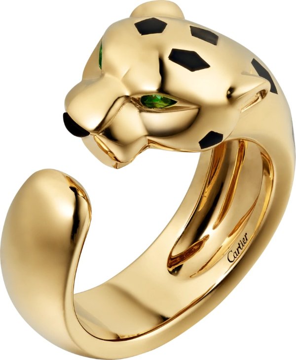 卡地亚豹18k黄金戒指