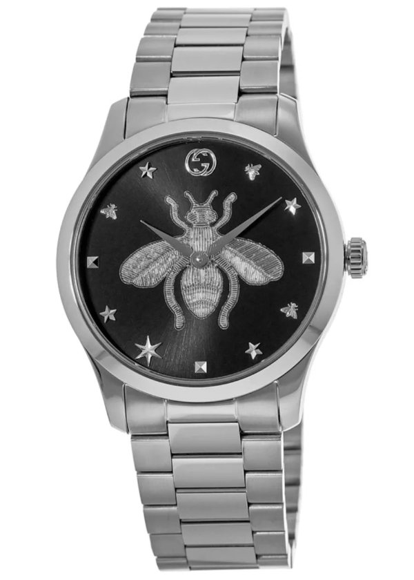 G-Timeless Black Dial Stainless Steel Men's Watch YA1264136