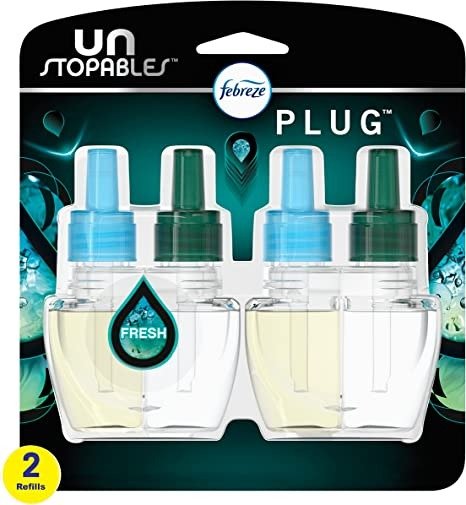 Unstopables Odor-Fighting PLUG Air Freshener, Fresh, (2) .87 fl. oz. Oil Refill