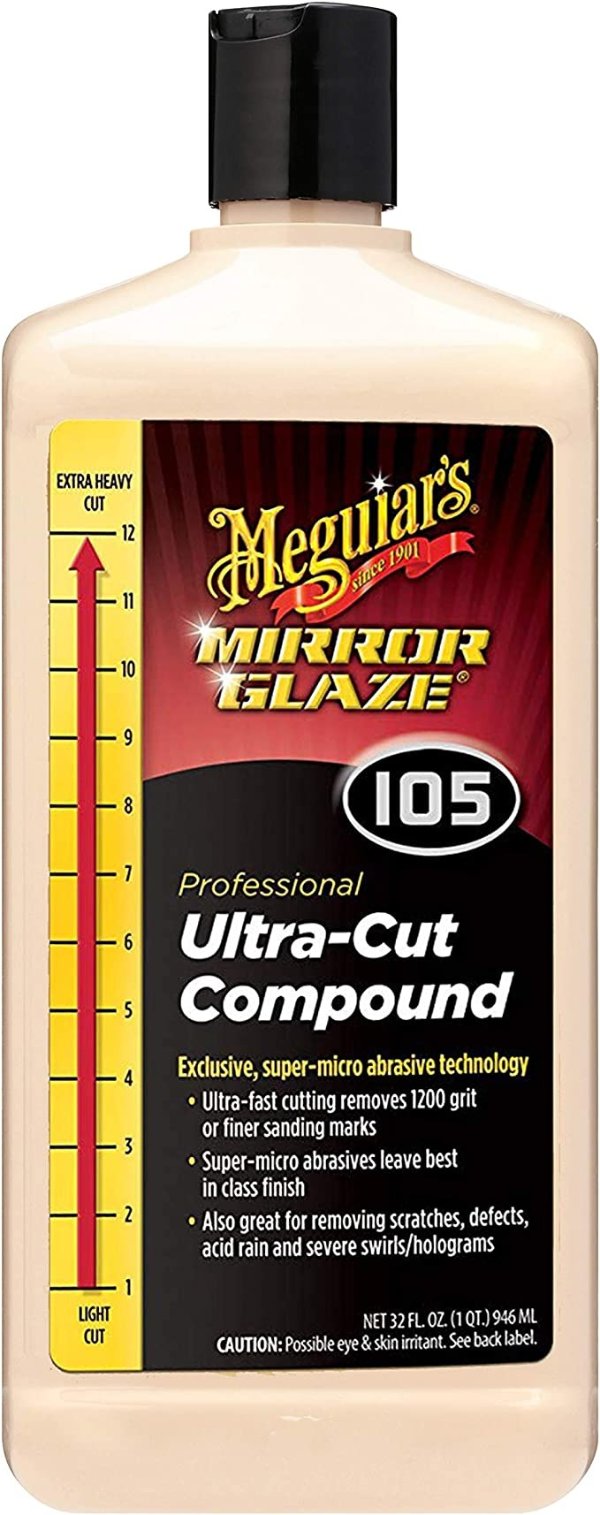 Meguiar's M10532 Mirror Glaze Ultra-Cut Compound, 32 Fluid Ounces, 1 Pack