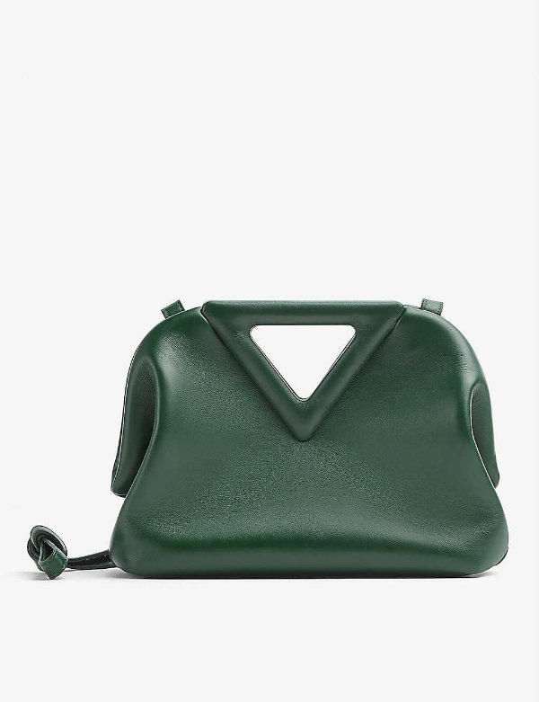 Point small leather shoulder bag