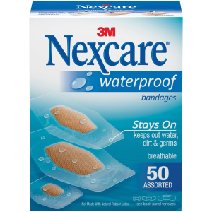 Nexcare Waterproof Bandage, Assorted Size 50 Pieces