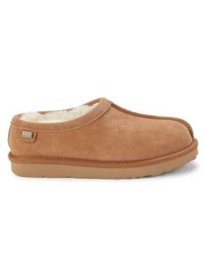Shearling Lined Suede Indoor Slippers