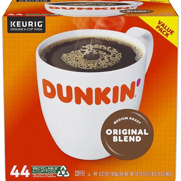 Dunkin' Donuts Original Blend Coffee K-Cup 44/Box