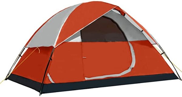 Pass Camping Tent 4 Person Family Dome Tent with Removable Rain Fly, Easy Set Up for Camp Backpacking Hiking Outdoor, Orange