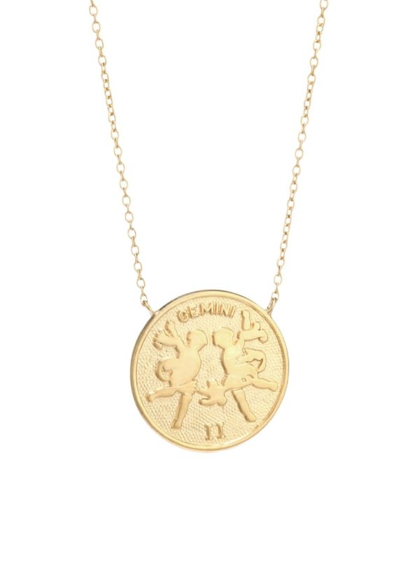 - Sylas 14K Gold Vermeil Gemini Medallion Necklace