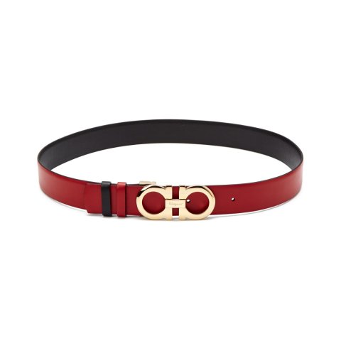 Salvatore FerragamoDouble Gancini Adjustable & Reversible Leather Belt