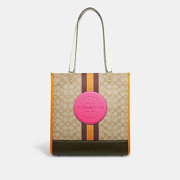 Dempsey Tote in Signature Jacquard With Stripe and Coach Patch