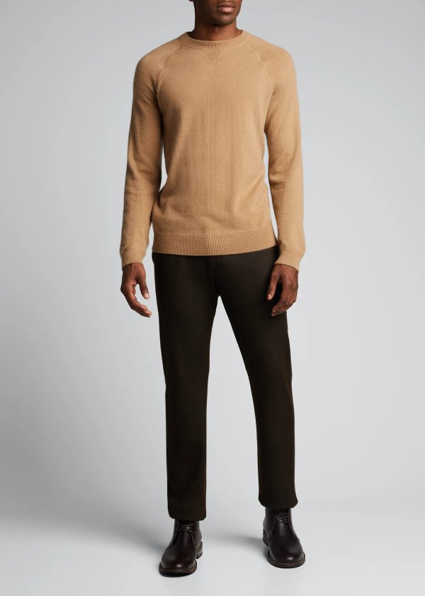 Men's Raglan Cashmere Crewneck Sweater