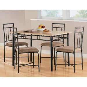 Mainstays 5-Piece Wood and Metal Dining Set, Multiple Colors