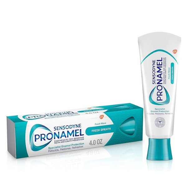 Pronamel Fresh Breath Enamel Toothpaste for Sensitive Teeth and Cavity Protection, Sensitivity Protection and Cavity Protection, Fresh Wave - 4 Ounces