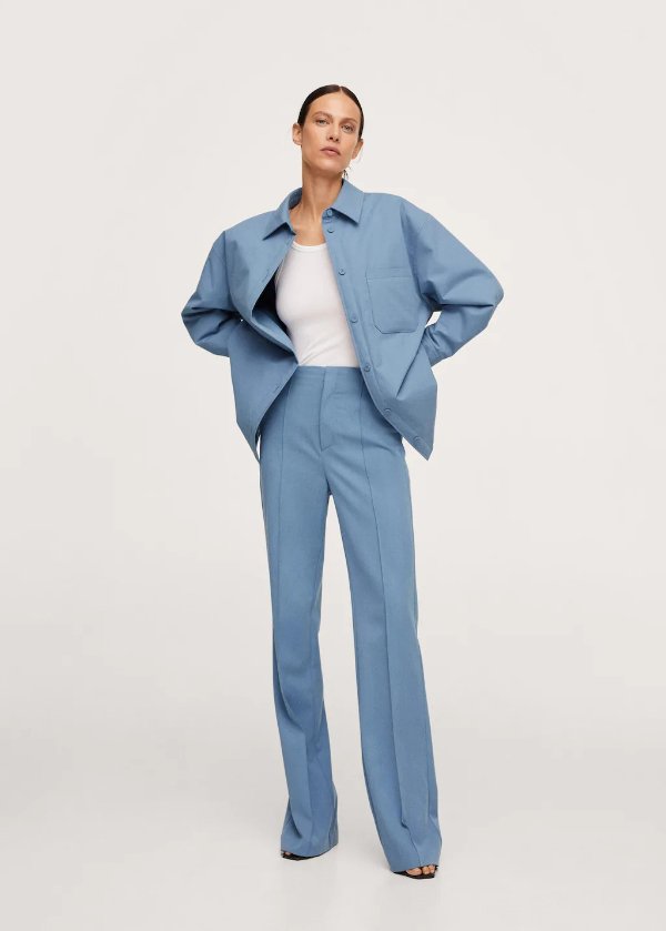 Cotton wideleg trousers - Women | MANGO OUTLET USA