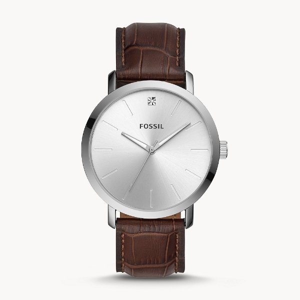 Lux Luther Three-Hand Brown Leather Watch