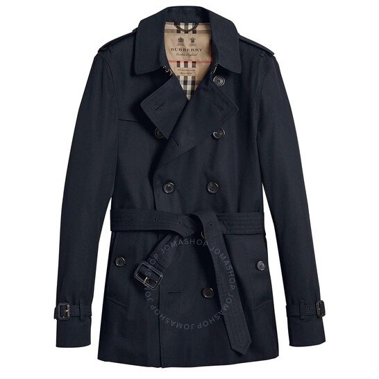 Men's The Chelsea Short Double-breasted Trench Coat In Navy
