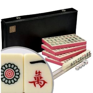Chinese Mahjong White Tile Mini Travel Set