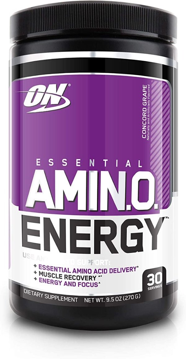 Amino Energy - Pre Workout with Green Tea, BCAA, Amino Acids, Keto Friendly, Green Coffee Extract, Energy Powder - Concord Grape, 30 Servings