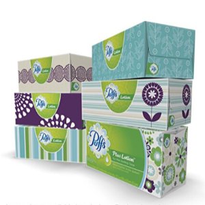 Puffs Plus Lotion 面巾纸 家庭装共6盒， 每盒124 张
