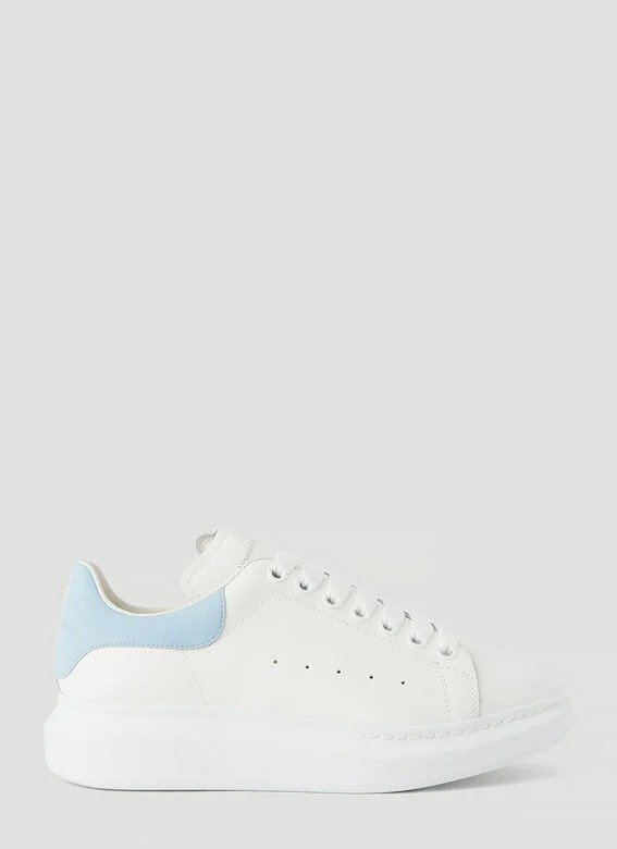 Larry Leather Sneakers in White and Blue