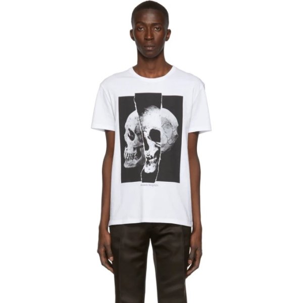 Alexander McQueen - White Skull Punk T-Shirt