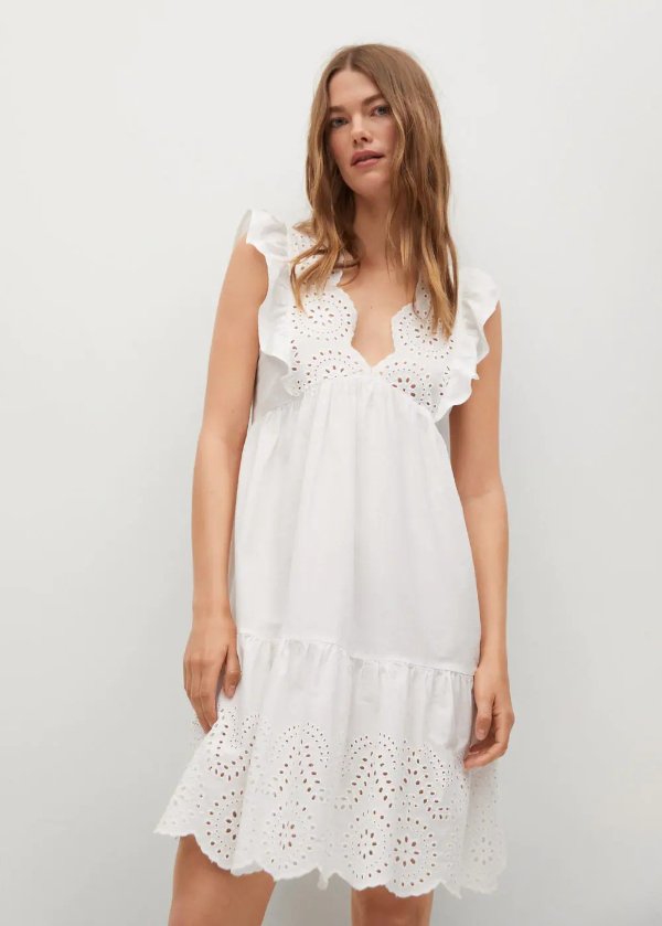 Broderie anglaise cotton dress - Women | OUTLET USA