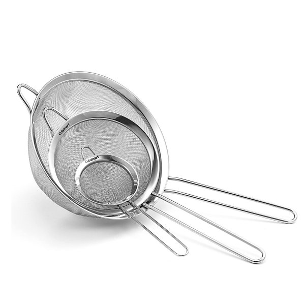 Set of 3 Fine Mesh Stainless Steel Strainers