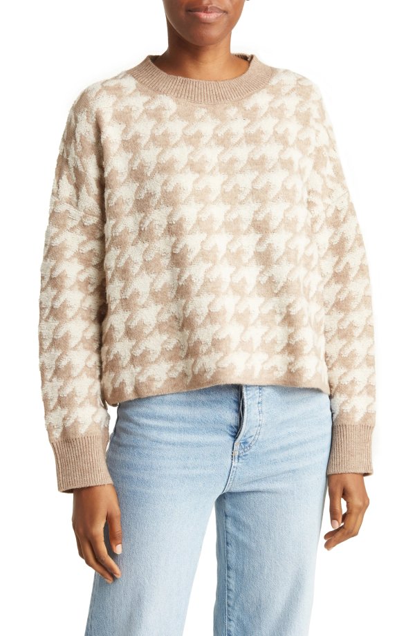 Houndstooth Dolman Sweater
