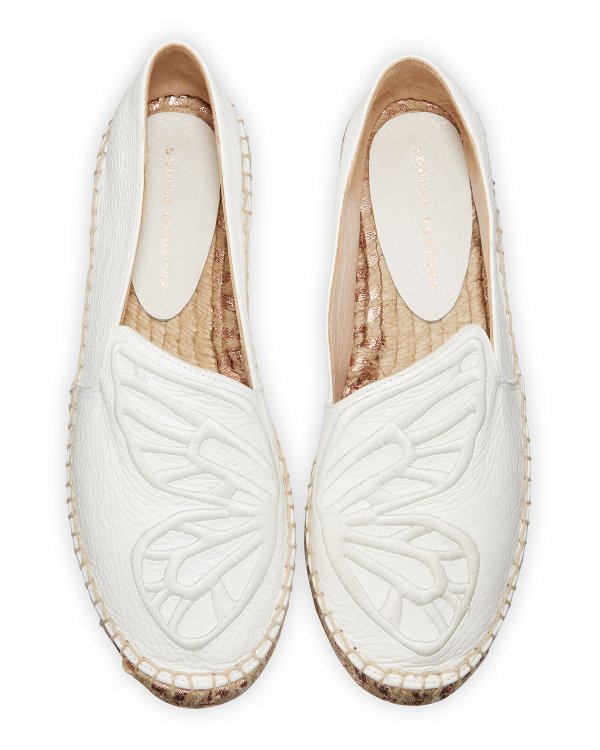 Butterfly Leather Espadrille Flats