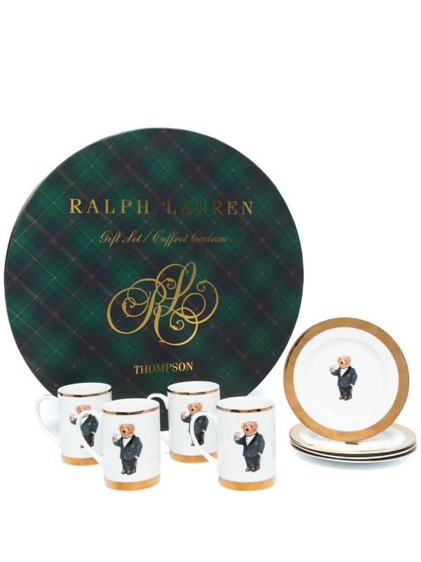 Thompson Polo Bear plate & mug gift set (set of four)