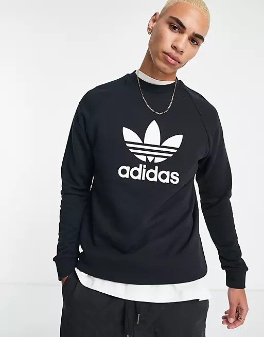 adicolour trefoil logo sweatshirt in black
