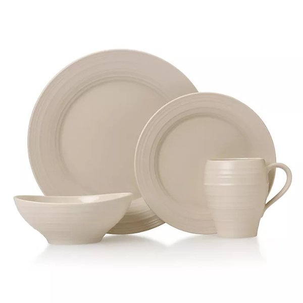 ® Swirl 4-Piece Place Setting in Cream | Bed Bath & Beyond