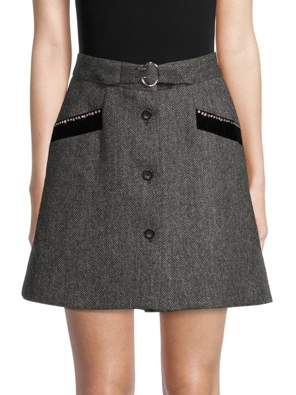 Herringbone Shetland Wool Skirt