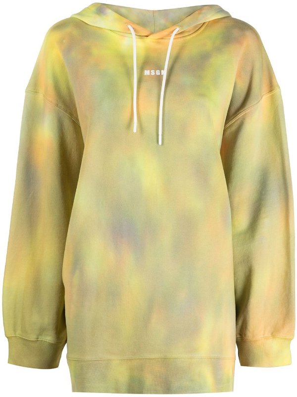 tie-dye logo-print hoodie