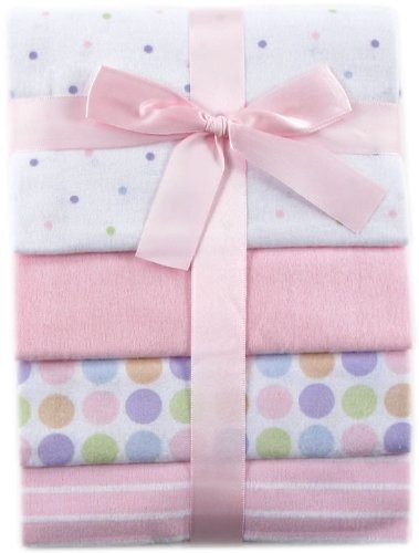 Unisex Baby Cotton Flannel Receiving Blankets, Pink, One Size