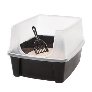 IRIS Open Top Litter Box with Shield and Scoop