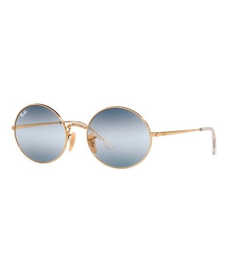 Gold & Blue Gradient Round Sunglasses