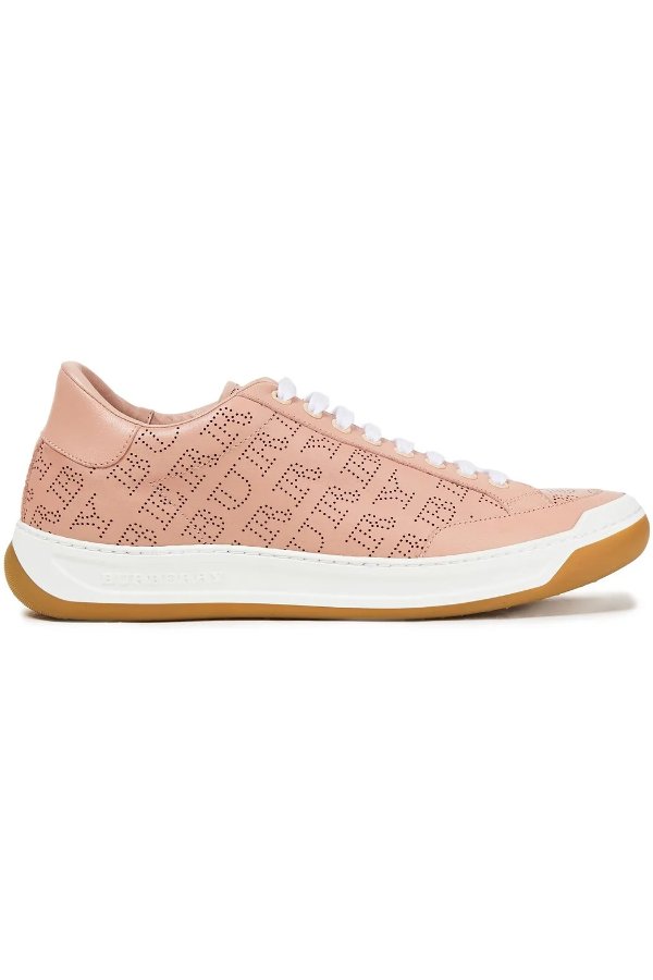 Antique rose Perforated leather sneakers | Sale up to 70% off | THE OUTNET | BURBERRY | THE OUTNET