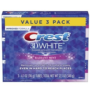 Crest 3D White Toothpaste Radiant Mint 3 Count of 4.1 oz Tubes