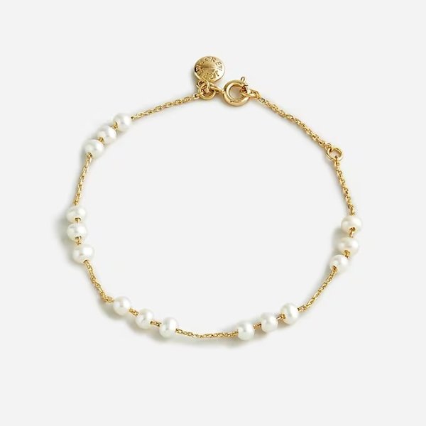 Freshwater pearl beaded adjustable bracelet