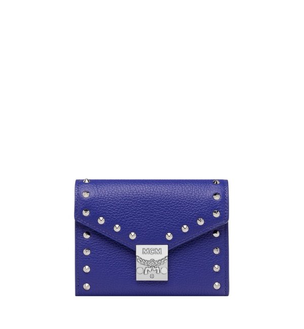Patricia Three Fold Wallet in Studded Outline Leather