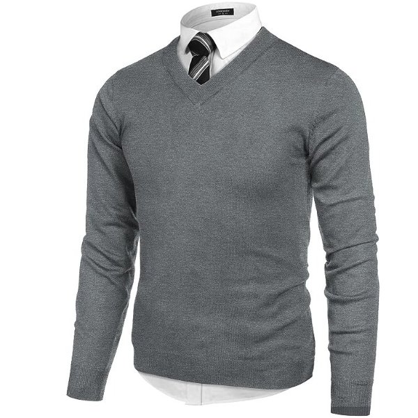 COOFANDY Men Fashion V-Neck Sweater